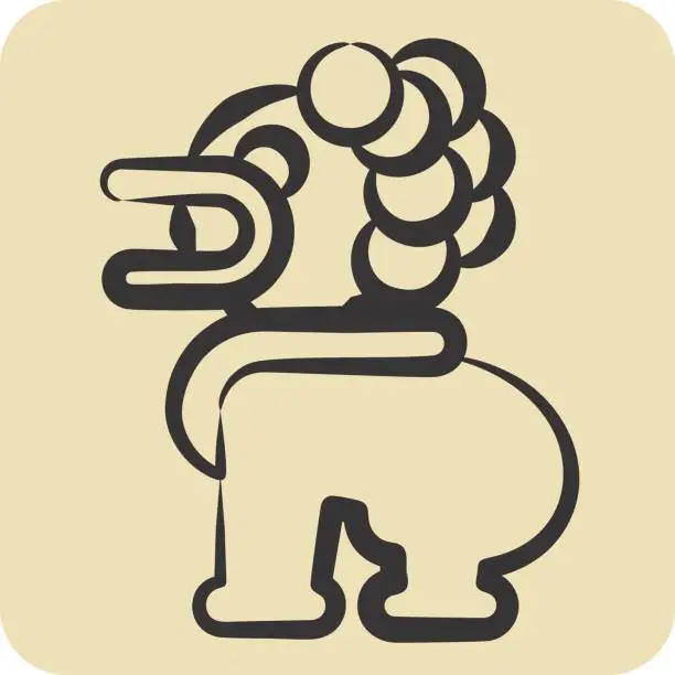 Vector illustration of Icon Lion Statues. related to Cambodia symbol. hand drawn style. simple design editable. simple illustration