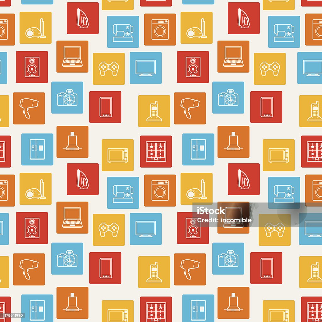 Home Appliances And Electronics Seamless Patterns Stock Illustration ...