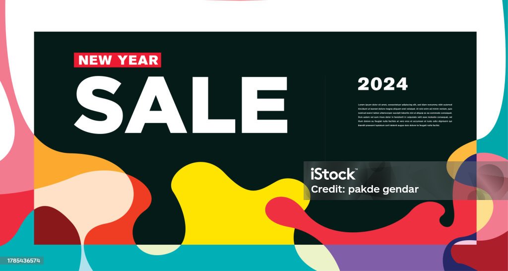 New Year Sale 2025 Colorful Abstract Banner And Greeting Card Design