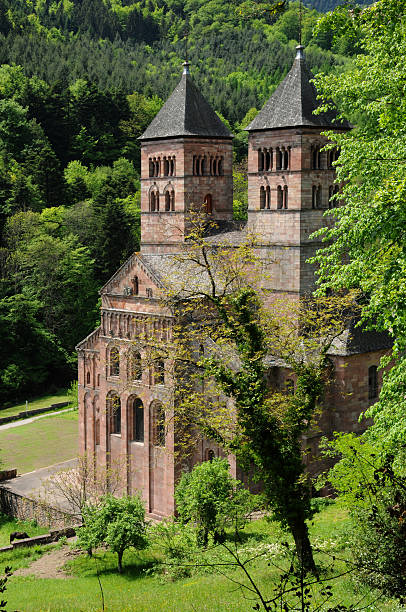 frança, o roman abadia de murbach em alsácia - murbach imagens e fotografias de stock
