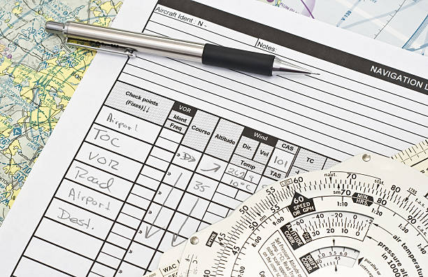 navegação e e6b registo - vfr imagens e fotografias de stock