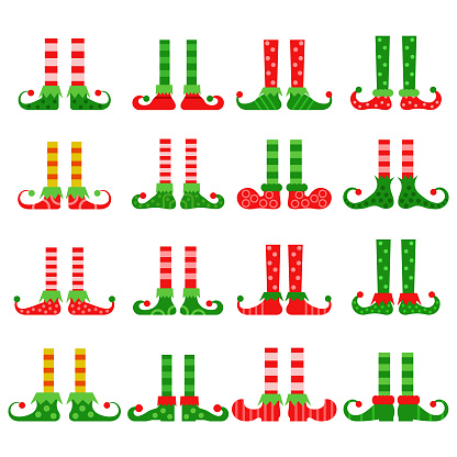 istock Christmas elf feet vector set 1785443186