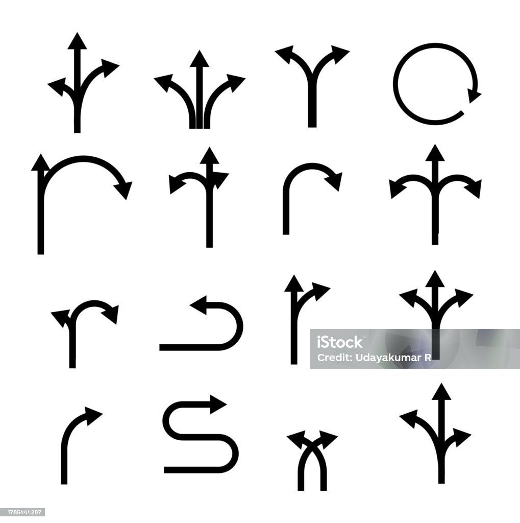 Positional Arrows Arrow Set Different Pointer Arrow Positions Vector Illustration On ...