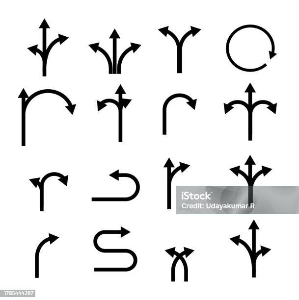 Position Arrows Arrow Set Different Pointer Arrow Positions Vector Illustration On ...