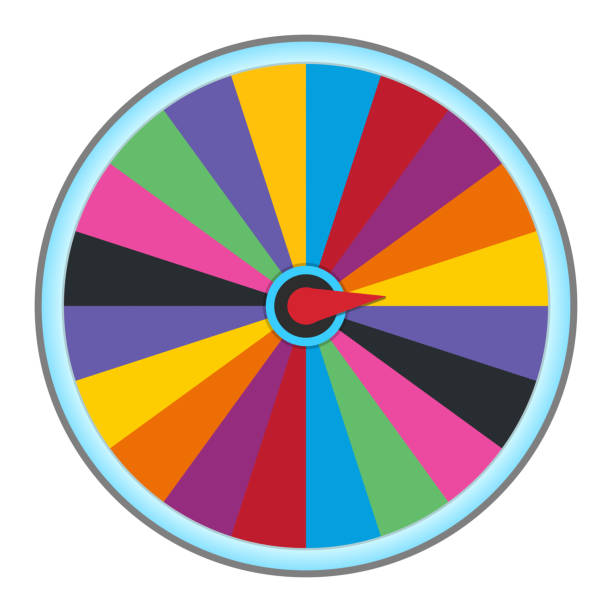 빈 행운의 바퀴 12 슬롯 아이콘입니다. 클립아트 이미지는 흰색 배경에 분리되어 있습니다. 보드 게임 컬러 스피너. 화려한 행운의 바퀴. 벡터. 스피너 휠. - board game spinner stock illustrations