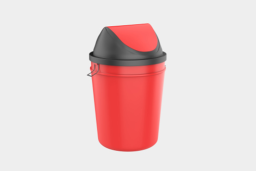 Trash bin, Recycled bins for trash or garbage open and closed isolated on a white background.3d illustration