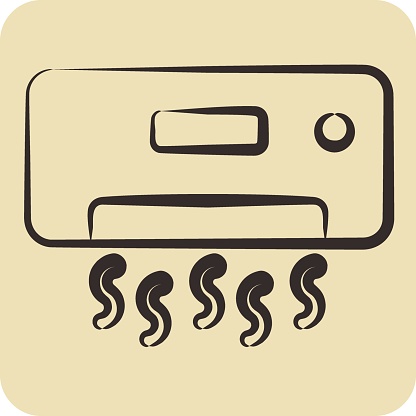 Icon Coolling. related to Air Conditioning symbol. hand drawn style. simple design editable. simple illustration