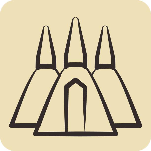 Icon Chedi. related to Thailand symbol. hand drawn style. simple design editable.World Travel Icon Chedi. related to Thailand symbol. hand drawn style. simple design editable.World Travel major cities stock illustrations