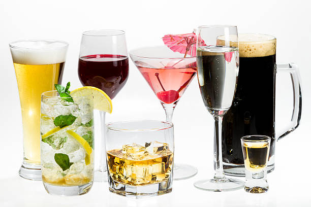 istock Different kinds of alcohol on a white background 178547059