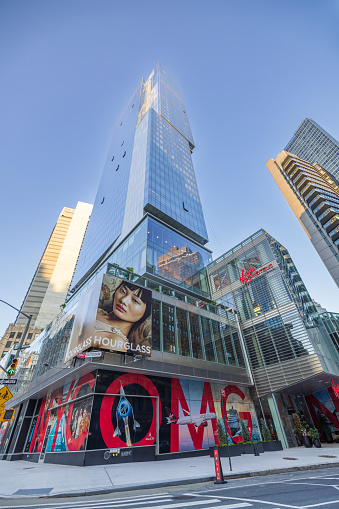 New York, NY, United States - July 23, 2023: Vertical shot of Virgin Hotels on Broadway in Manhattan