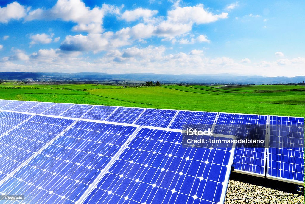Fotovoltaica painel - Royalty-free Central de Energia Solar Foto de stock