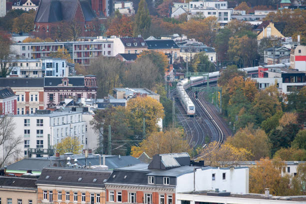 istock Drone view of a German high speed train travelling through Hamburg, Germany. 1785473169