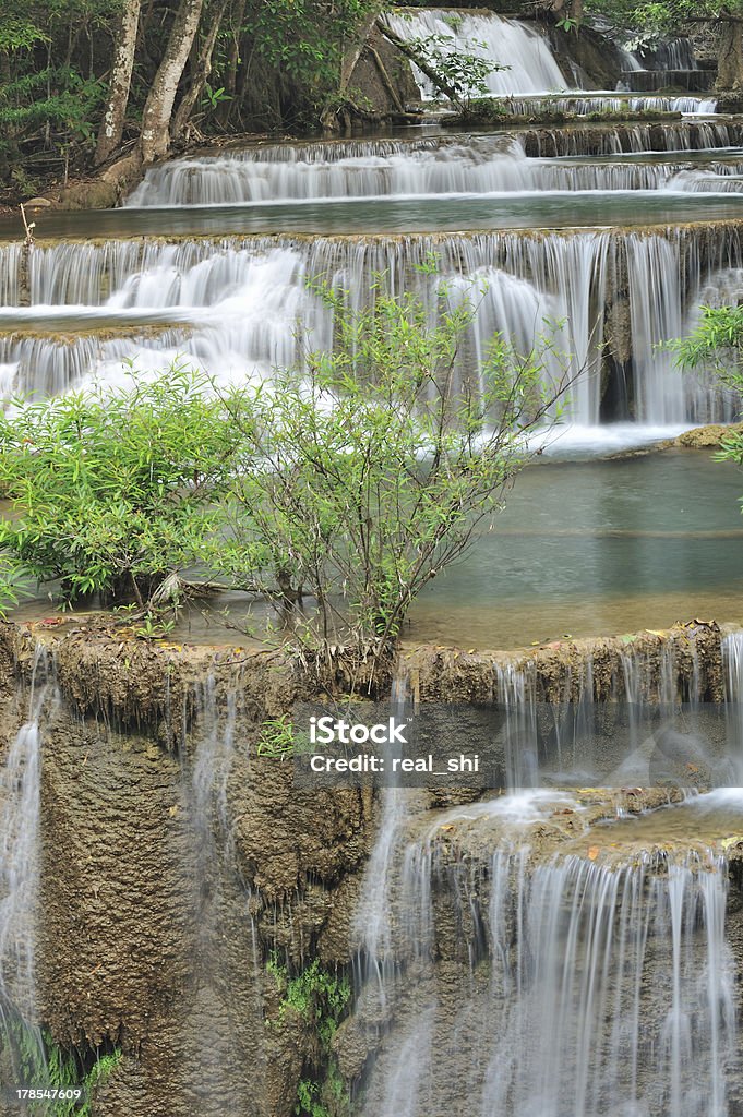 Linda cachoeira da floresta na Tailândia - Foto de stock de Ajardinado royalty-free