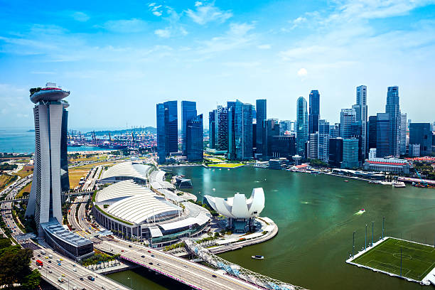 istock Wide-angle view of Singapore city skyline. 178548018