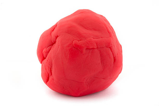 Ball Of Red Play Dough On White Stock Photo - Download Image Now