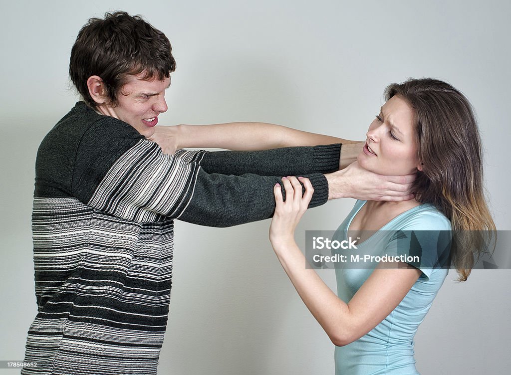 Casal Jovem quarreling e combate - Royalty-free Adulto Foto de stock