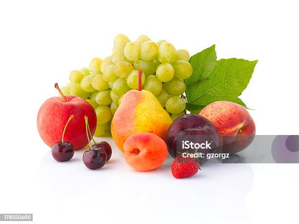 Various Fruits Isolated On The White Background Stock Photo - Download Image Now - Fruit, Still Life, Variation