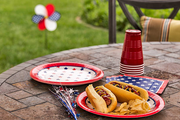 All American hotdogs at a cookout