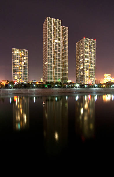 istock Embankment of Ishim river at night (Astana, Kazakhstan) 178551430