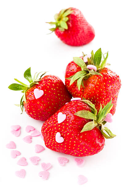 istock Funny ripe strawberry isolated on white background, decorated wi 178551658