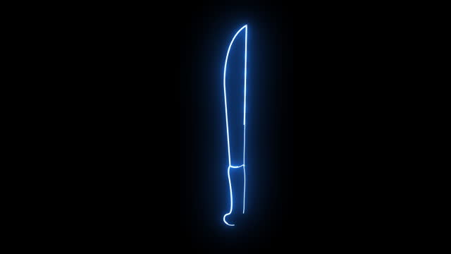 Animation of a machete icon with a glowing neon effect