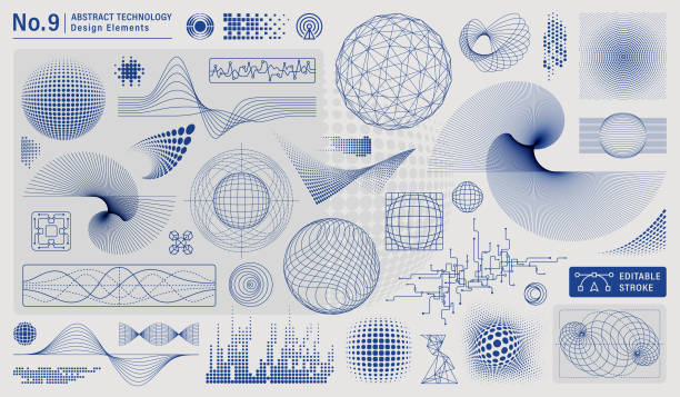 abstrakte technik design-elemente - designelement stock-grafiken, -clipart, -cartoons und -symbole