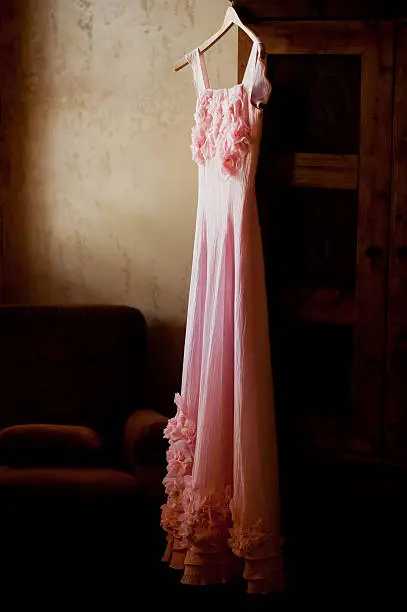 Photo of pink wedding dress