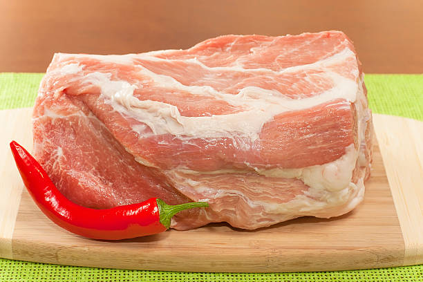 豚頚部部品 - pork meat raw animal neck ストックフォトと画像