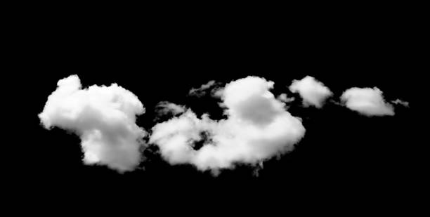 istock Collection of white clouds isolated on black background. 1785527828