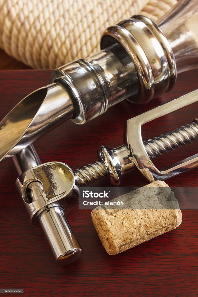 The bottle with corkscrew and wine accessories bottle with the corkscrew and wine accessories Alcohol - Drink Stock Photo