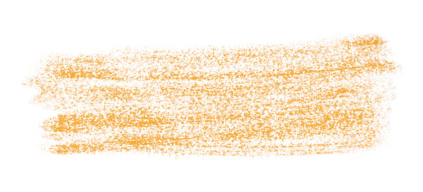 istock Orange pencil strokes isolated on white background. 1785536465