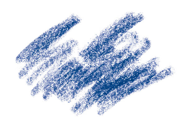blue pencil strokes isolated on white background