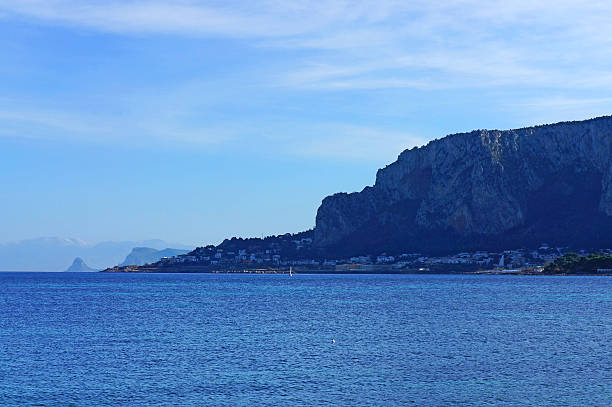 Blue sea of Sicily stock photo