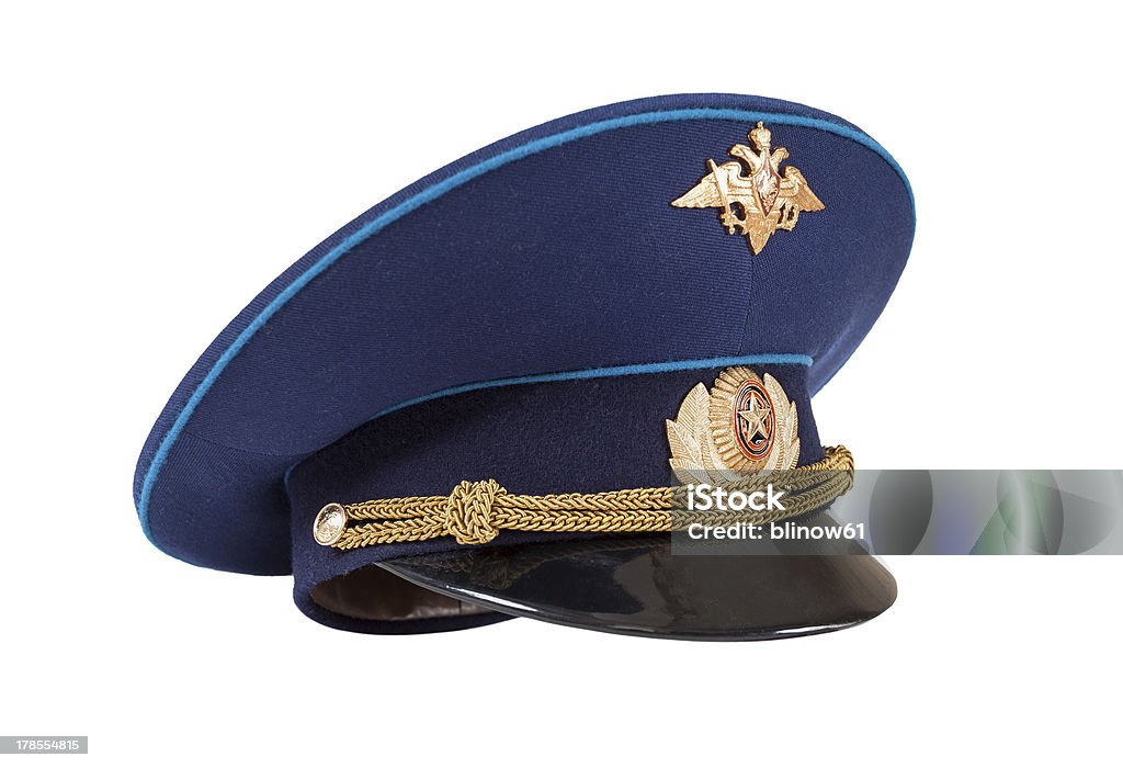 Armée russe officier cap (Air Force) isolé sur blanc - Photo de Armée libre de droits