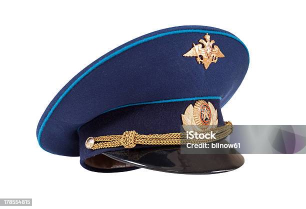Photo libre de droit de Armée Russe Officier Cap Isolé Sur Blanc banque d'images et plus d'images libres de droit de Armée