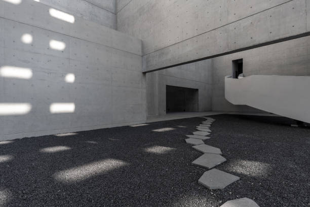 istock The cement walls and empty road of modern minimalist architecture 1785567504