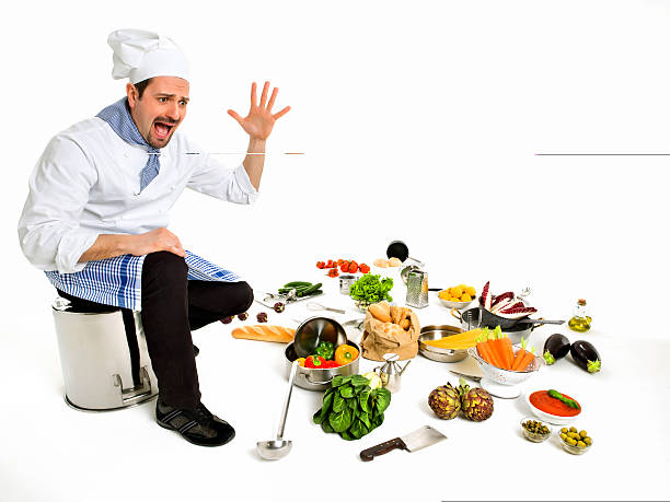 istock Chef scared seeing all the ingredients of his recipe 178557189