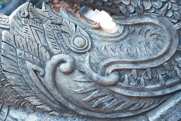 istock Cement stutue of dragon in temple 178557568