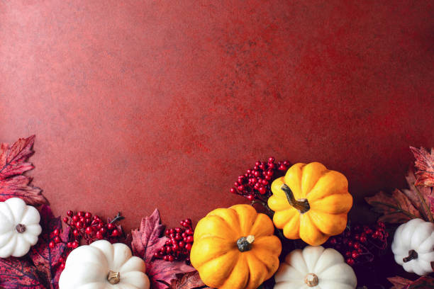 istock Thanksgiving greeting card mockup, fall decorative festive template 1785585250