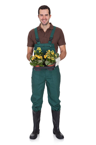 istock Happy young gardener holding flowers 178558835