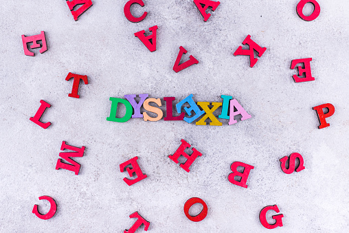 Dyslexia awareness day. Learning difficulties concept