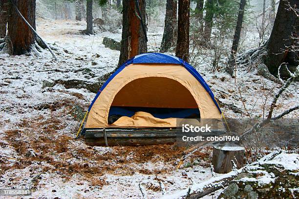 Tent In Snow Stock Photo - Download Image Now - Activity, Blizzard, Cold Temperature