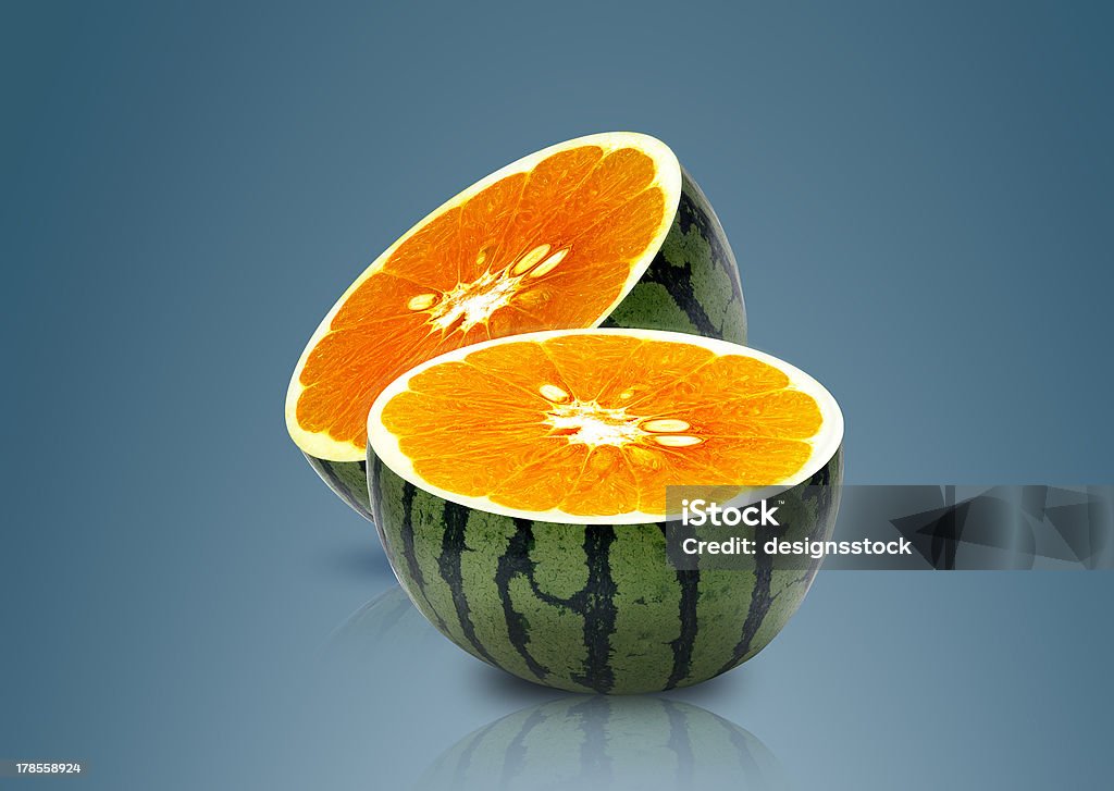 Melão e laranja dentro de água - Royalty-free Alimentação Saudável Foto de stock