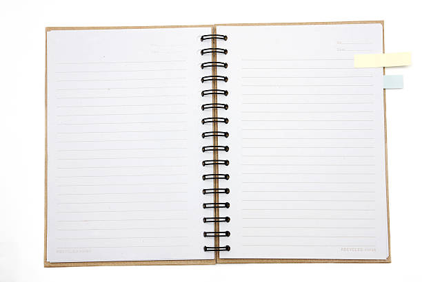 istock Recycled paper notebook cover open with reminder 178559214