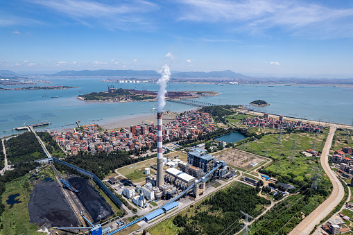 Aerial photo of coal power plant