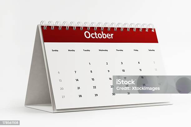 October Calendar Planning Stock Photo - Download Image Now - Calendar, Horizontal, Month