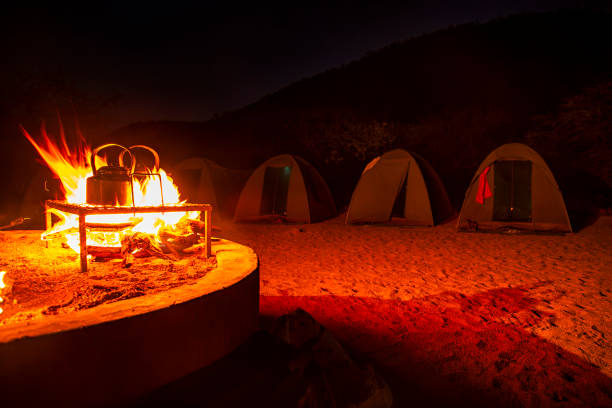 istock Tented Camp in the desert night scene 1785613672