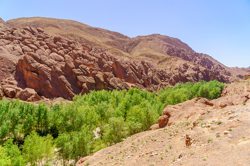 View of the Dades Gorge landscape, in the High Atlas Mountains, Central Morocco