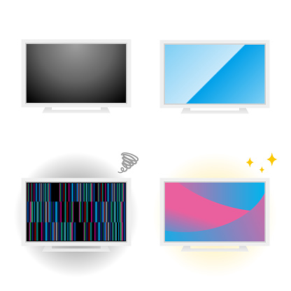 Tv Simple Shape Simple Illustration 4 Piece Set Small Tv No11 Stock Illustration ...