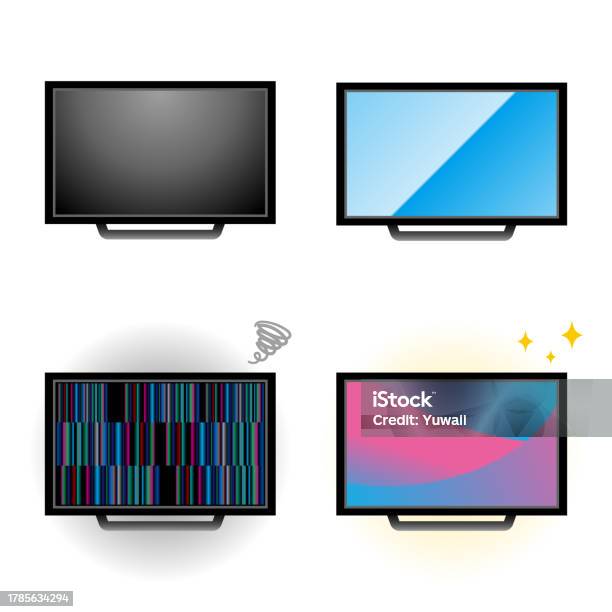 Tv Simple Shape Simple Illustration 4 Piece Set Small Tv No7 Stock Illustration ...